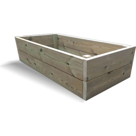 Heavy Duty Double Layer Raised Bed Planter - Pressure Treated Timber - L60 x W120 x H29 cm - Assembled