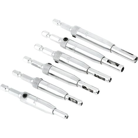 Lot de 6 mèches à bois pour charnières auto-centrantes, portes de placard, tailles 2 2,8 3,6 4,4 5,2 6,4 mm (1/5)