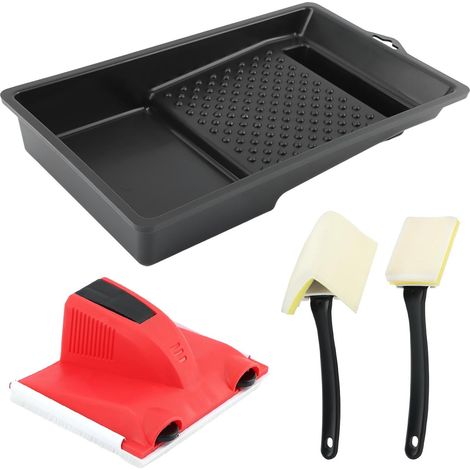 Strumento per bordi con tampone per rifiniture e ritocchi, set di vassoi per vernice facili da usare, strumento per dipingere i bordi delle pareti per interni domestici, bordo intelligente del soffitt (1/5)