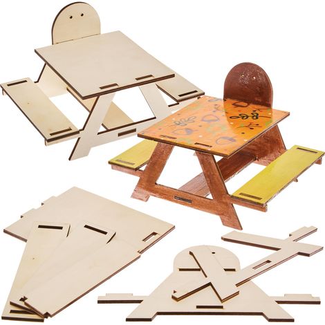 Kit de table de pique-nique en bois pour écureuil - 1 kit, artisanat de jardin et mangeoire pour animaux à fabriquer par les enfants (1/5)