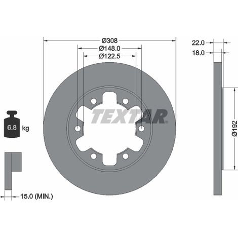 Lot de 2 Disques de frein Textar 92275803 FORD 1815600 2226521 2527114