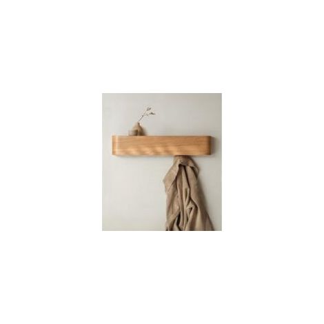 Bardusch-Porte-Manteau Mural Bois ''  Design Moderne avec Crochets Muraux Cachés  Panneau en Placage de Bois Massif  Chêne