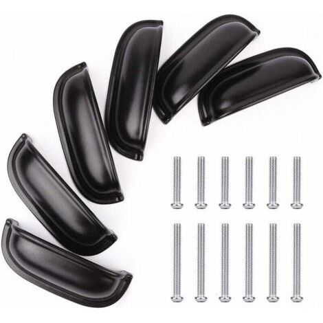 FOREHILL Tiroir coquille poignée étain poignée rétro 0146 sub noir 6pcs (1/2)