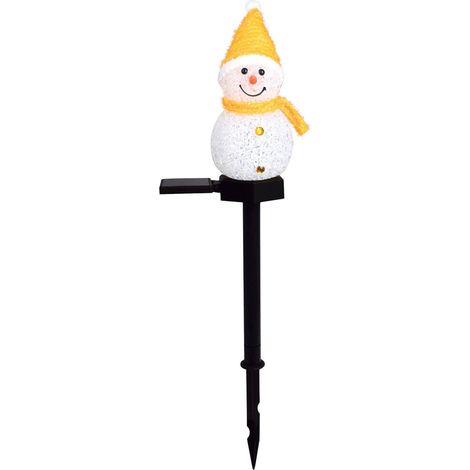 Lampe Solaire Personnage Bonhomme De Neige - 44 cm - Étanche IP65 - Fonctionne Automatiquement La Nuit - Pour Jardin Pelouse Cour Extérieure - 1 Pièce (1/5)