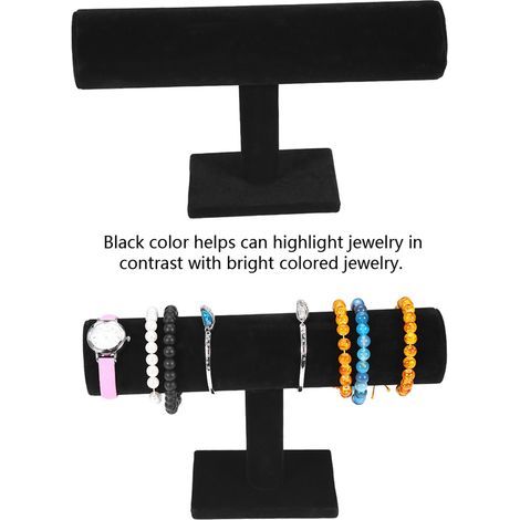 Support T Bar pour Bijoux - Porte-Colliers, Montres, Bracelets - Organisateur de Table 1 Niveau (1/5)