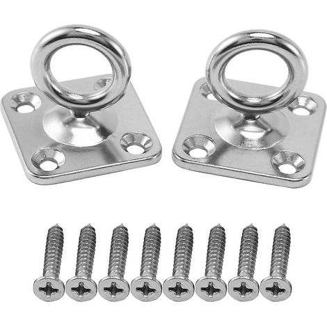 Lot de 2 supports pivotants en acier inoxydable pour plafond, compatibles avec les balançoires de yoga et les hamacs (avec S). (1/5)