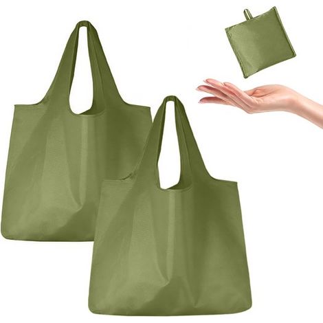 Bolsas de compra plegables de tela Oxford，2 unidades，531038 cm，12,512,5 cm plegadas，Bolsa de almacenamiento，Bolsa de la compra (1/5)