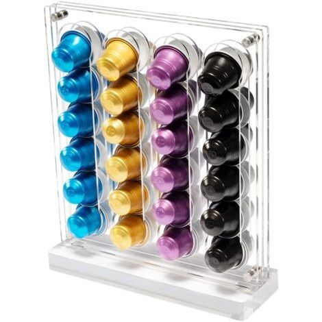 Support de capsules de café pour capsules de café Support de capsules de café magnétique en acrylique, à poser ou à fixer sur le réfrigérateur, support de stockage d'une capacité de 40 capsul (1/5)