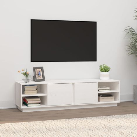 Mueble de TV madera maciza de pino 156x40x40 cm