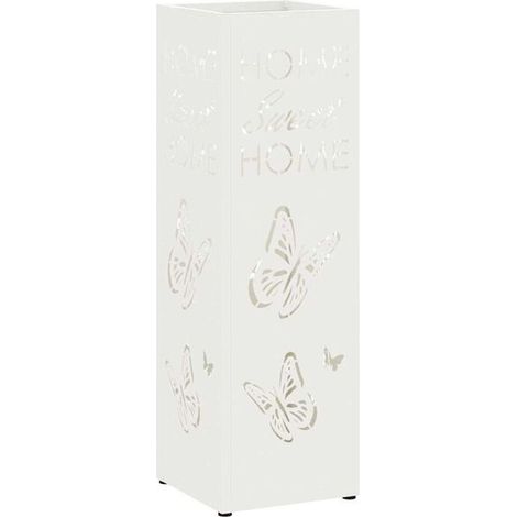 Porte-parapluie avec fonction de rangement, blanc, 15,5 x 15,5 x 49 cm, métal. (1/5)