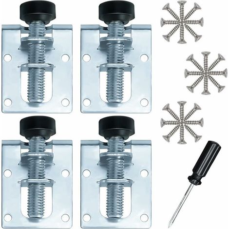 Verstellbare Nivellierfüße aus verzinktem Eisen M10 für Möbel, Tische, Schränke, Werkbänke und Regale (4 Stück) (1/4)