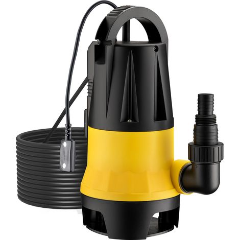 Wiltec Schmutzwasserpumpe mit Sensor 550 W, Tauchpumpe Schmutzwasser mit 2 Modi, Wasserpumpe 12500 l/h, Brunnenpumpe 7 m Förderhöhe & 7 m Tiefe