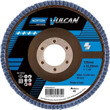 Disque à lamelles Norton Vulcan R842 P40 125 mm (1/2)