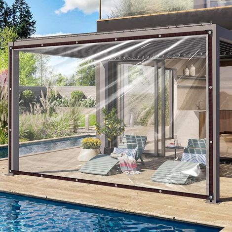 4X4M Bache De Protection Transparente Exterieur BâChe ImperméAble Jardin Transparente avec Oeillets Bache Remorque Haute Densité Bache Plastique pour Toiture (1/5)