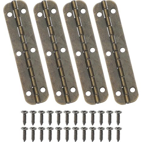 Charniere A Piano Petite 180 Degres Mini Pour Boites A Bijoux En Bois Avec Vis Ton Bronze, Lot De 4 (1/5)