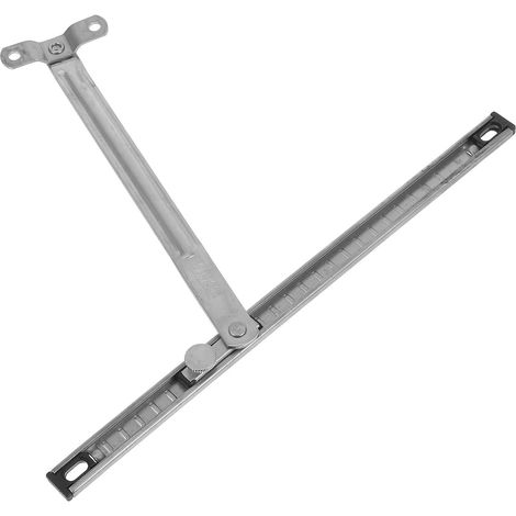 Charnière limiteuse de fenêtre à battant en acier argenté avec limiteur télescopique ajustable angle pour sécurité enfants et familles sans perçage (1/5)