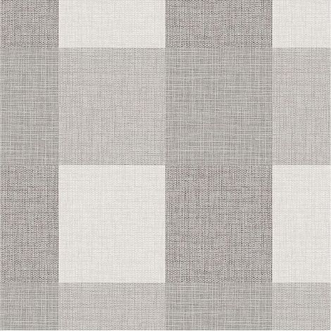 Chestnut Opulent Check Wallpaper Textured Vinyl Modern Fabric Effect Squares (1/4)