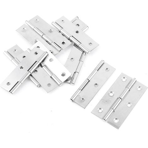 10 Stück 2,5' 'Länge Satin Nickel Metall Schranktür Scharniere Hardware (ede2a2bf2d07b2d13406d830...