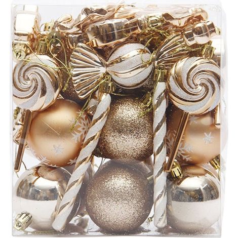 Hängende Weihnachtskugeln als Christbaumschmuck, für die Heimdekoration der Thanksgiving-Feier (1/4)