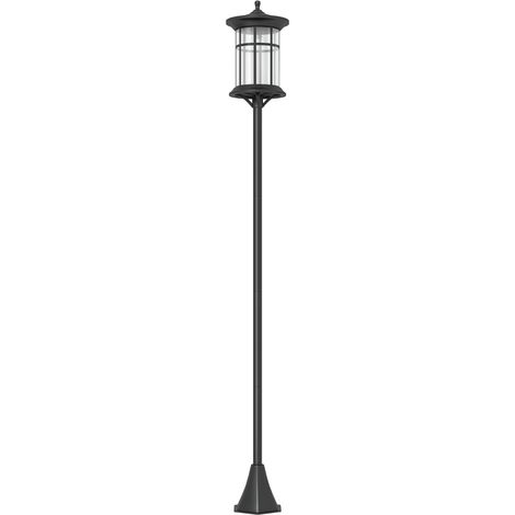 Lampione Solare da Giardino Alto 184cm con Luce LED Bianco Freddo e IP44, Nero (1/5)
