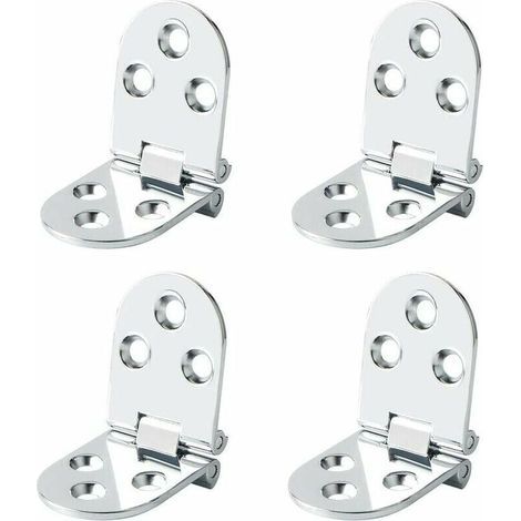 CHOYCLIT Charnières de Table Pliantes Connecteur Rabattable Montage de Meubles en Inox Pliant de 180 Degrés, 2.5 mm d’épaisseur, Finition de Chrome en Acier Inoxydable, 4 Pcs (1/4)