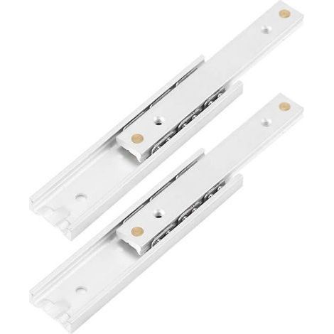 2 pcs en Alliage D'aluminium Lourds Coureurs Roulement À Billes Coulisses De Tiroir Rail Télescopique Durable Lisse Glissière pour Armoire À Tiroirs(140mm) (1/3)