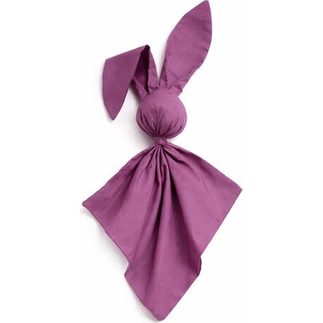 Couverture douce et câline en forme de lapin, en coton - Rose rétro (1/5)