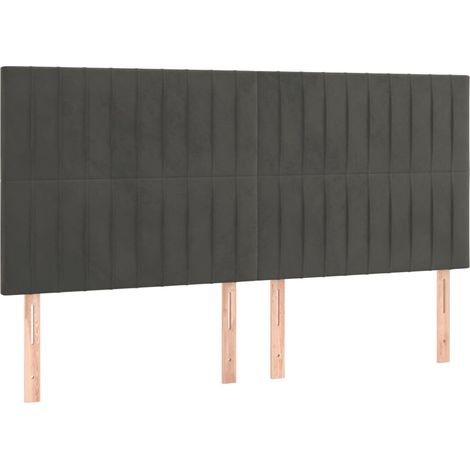 Maison Exclusive - Cabecero Terciopelo Gris Oscuro 180x5x118/128