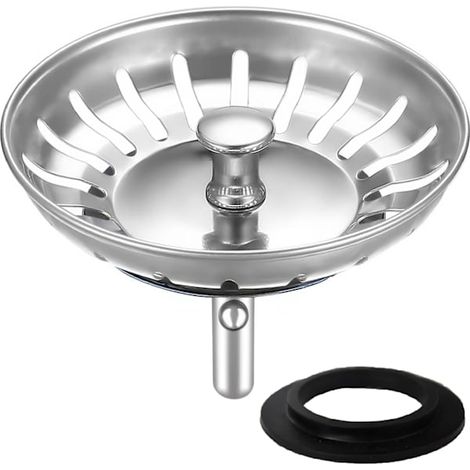Crépine d'évier en acier inoxydable 80 mm, bouchon de vidange universel, empêche le colmatage, compatible avec les éviers Blanco Franke et SEB.