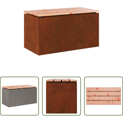 vidaXL Holzbank - Gartenbank Wetterfeststahl 80 x 40 x 43 cm (1/5)