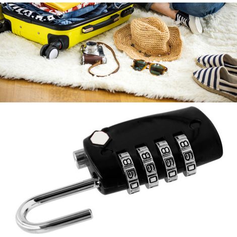 Verrou à combinaison suspendu noir 4 chiffres en alliage robuste, cadenas sécurisé pour maison et usine (1/5)