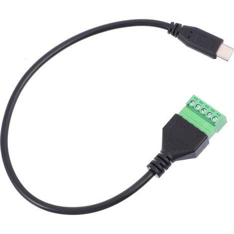 Câble D'extension USB C Bornes à Vis en Cuivre Noir, Connexion Stable et Fiable pour Appareils Type-c, pour Tablettes et Transfert de Données Rapide (1/5)
