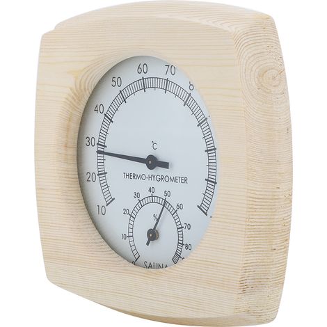 Équipement de sauna : thermomètre et hygromètre, thermomètre et hygromètre pour sauna en bois massif, accessoires de sauna en bois de haute qualité. (1/5)