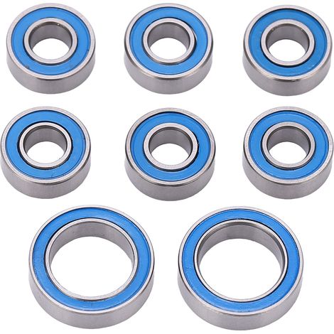 8Pcs Roulements à Billes Scellés pour Roues de Voiture RC Traxxas 1/10 4x4 4wd Slash Stampede Rustler - Kit de Roulements de Moyeu (1/5)