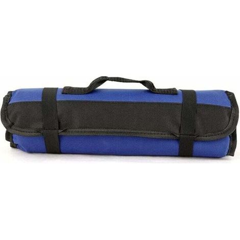 [JAMAIS UTILISÉ] Boite et casier de rangement pour outils 22 Poches Trousse à Outils Vide, Sacoches Porte-Outils, Organiseur à Outil, Enroulable bleu (1/4)