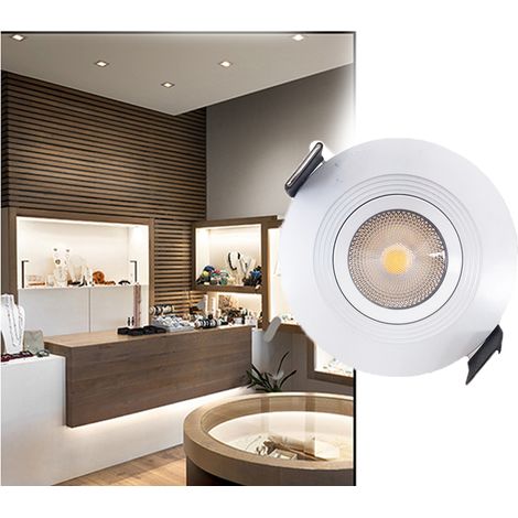 Faretto LED Incasso Rotondo Bianco 3W Luce Fredda Alette Molla Soffito FM-03179 (1/5)