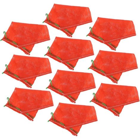 10 Reusable Mesh Vegetable Bags with Drawstring, Washable Storage for Onions, Potatoes, Fruits, and Seafood (1/5)
