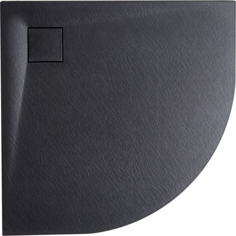Plato de ducha minimalista con desagüe SMC efecto piedra natural 90 x 90 x 3 cm negro Paron