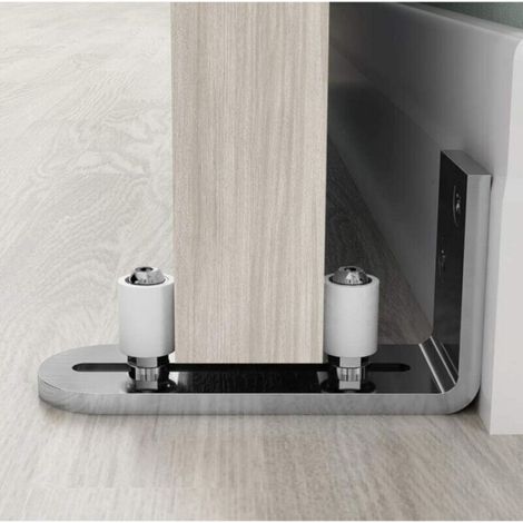 Floor guide, sliding door guide, door guide, wall bracket, ball bearing guide, silver (1/2)