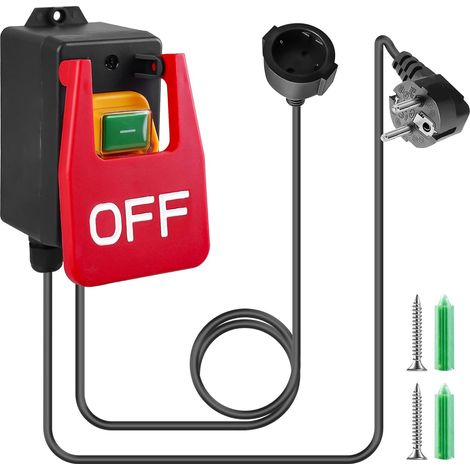Interrupteur marche/arrêt monophasé 250 V 16 A Interrupteur d'arrêt d'urgence Interrupteur de sécurité Interrupteur électromagnétique Interrupteur de machine pour éteindre rapidement la table (1/5)