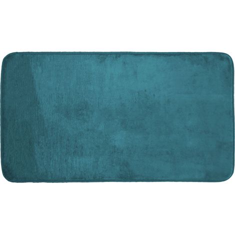 Tapis Uni en Flanelle "Flanou" 60x110cm Bleu (1/3)