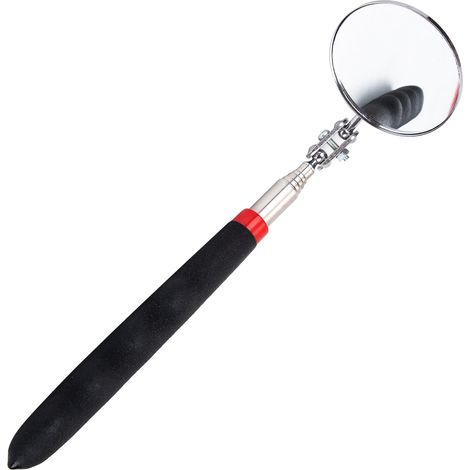 Car Mechanic Rearview Mirror, Adjustable Rearview Mirror, 360 Degree Rotating Rearview Mirror, Telescopic up to 72cm, Black Non-Slip Handle, for Car Repair, Black (1/5)
