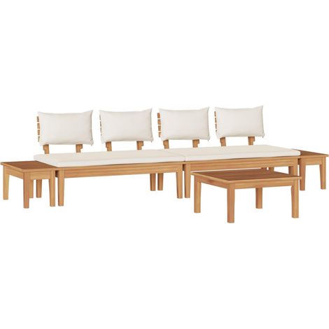 Maison Exclusive - Set Divano da Giardino 5 pz Marrone e Crema (1/5)