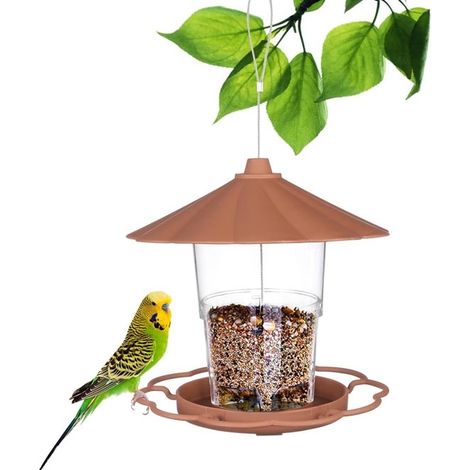 Wasserdichter, faltbarer Vogelfutterspender für den Außenbereich mit breiter Plattform und regensicherem Deckel, für Terrassen, Gärten und Hinter (1/5)