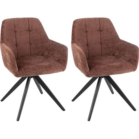 Chaises en métal et velours texturé (lot de 2) - LUCIE (1/5)