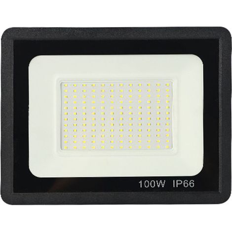 Projecteur LED 100W, blanc chaud 3000K, étanche IP65, éclairage d'extérieur avec couvercle en verre trempé pour cour (1/5)