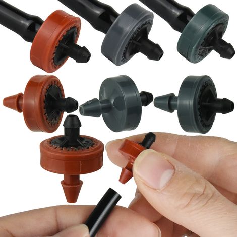 (Goutteur 4 L - 50 pièces) Goutteur d'irrigation goutte à goutte automatique 1/4'' pour jardin, débit constant et économie d'eau, buse compte-gouttes pour serre et bonsaï (1/4)