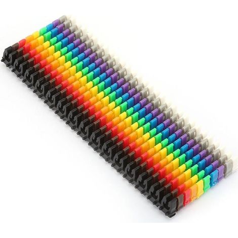 Repère Fil Electrique Marqueur de Câble de 09 Numéro Repère Clips de Fil Numérique en Plastique Étiquette du Tube de Fil de Câble Colorés (150 pièces 1,5 mm²) (1/5)