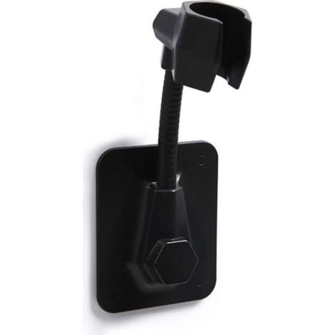 Supporto per soffione doccia a parete, supporto per soffione doccia autoadesivo regolabile, staffa universale in plastica per doccia, non richiede foratura, accessorio per doccia a parete, nero (1/4)