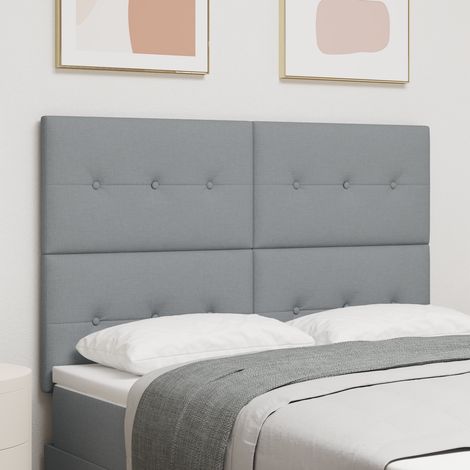 vidaXL Tête de lit réglable en hauteur Gris clair 144 cm tissu
